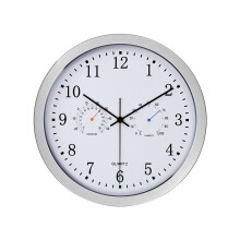 Large Outdoor Wall Clock with Thermometer & Hygrometer, Waterproof 12" Quartz Clock for Patio, Garden, Indoor/Outdoor – Compatible with Outdoor Use