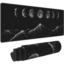 Moon Phases Starry Mountain XL egérpad, csúszásmentes gumi talppal, varrott széllel, 31,5x11,8", gamer PC-vel kompatibilis