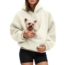 Kapuzenpullover mit Katzentasche, übergroßes Winter-Sweatshirt mit Tasche, bequemer Langarm-Kapuzenpullover für Welpen und Katzen,