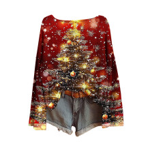 Pull en maille pour femme, manches longues, col rond
