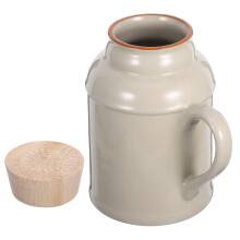 OUNONA Retro Ceramic Tea Kettle with Vintage Design for Storage Beige Color Fits Any Kitchen Decor 70 oz