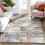 Washable area rug gray rust 3x5 ft modern fluffy non-slip 1