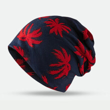 Dzianinowa czapka zimowa unisex w stylu vintage z nadrukiem etnicznym, 1 sztuka