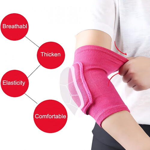 Protective Elbow Pad, Elastic/Sponge Black, 2 Piece 1