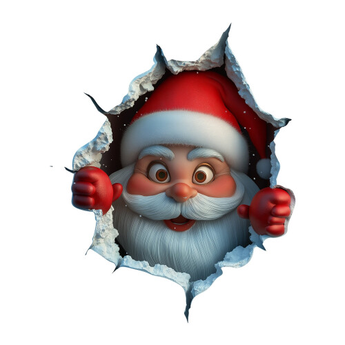 3D Kerstman muurstickers Kerstdecoratie 1 set 1