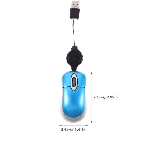 Mouse optic USB, cablu retractabil, ergonomic, culori asortate, utilizare PC 1