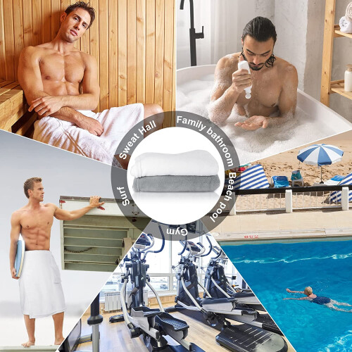 Serviette de bain éponge ajustable extra large pour homme (1 pièce) 2
