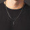 Colar masculino com pingente de cruz em aço inoxidável, 40-60 cm (16-24 polegadas) 6