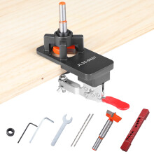 Concealed Hinge Jig with Quick Clamp, 35mm Hinge Hole Drilling Guide, Adjustable Cabinet Hinge Positioning Tool
