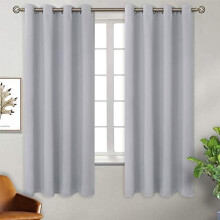Room Darkening Grommet Curtains, Thermal Insulated, Light Blocking, Set of 2 (46x63"), Light Grey