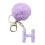 Initial Letter Key Rings Purple Furry 2 Pcs 8