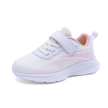 Boys Sneakers Hook And Loop Strap Closed Toe Non- Mesh Athletic Flat Shoes Kids Stylish Casual Daily Party Photoshoot Sneaker,Pink,9-9.5 Years