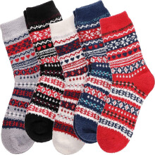 5Pairs Fuzzy Socks for Women Teen Girls Fluffy Christmas Cozy Slipper Cabin Soft Winter Warm Fleece Socks