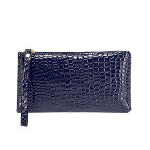 Clutch Wallet for Women RFID Wristlet Hand Strap Leather Purse Retro Zip Closure Card Holder Underarm Bag Blue