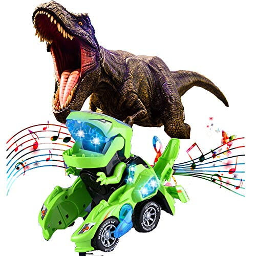 Dino-bil transformatorleke med grønn LED-musikk, 1 stk. 1