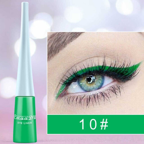 Ματ & Λαμπερό Smoky Αδιάβροχο Υγρό Eyeliner με Γκλίτερ – 12 Χρώματα, Γρήγορο Στεγνώμα,