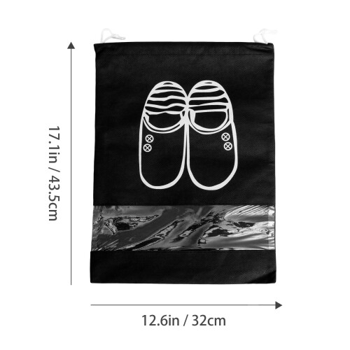 Sacs à chaussures à cordon OUNONA noirs, lot de 10 1