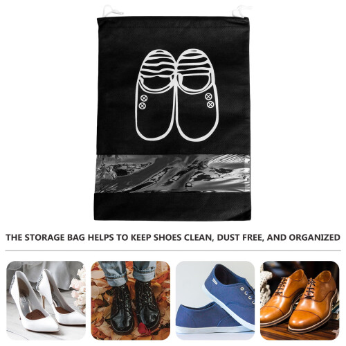 Sacs à chaussures à cordon OUNONA noirs, lot de 10 2