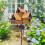 Birdhouse Pole Mount Bracket, Ceramic Nesting Eggs, Compatible with My Texas Natural Birdhouse 6