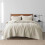 Light Beige Queen Quilt Set 3 pcs 90x90 inch 2
