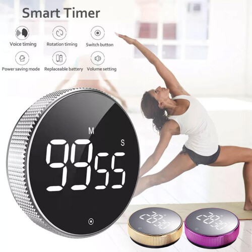 LED Digital Timer Magnetic Yoga Countdown Stopwatch Kitchen Cooking Alarms 1