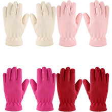 4 Pairs Kids Polar Fleece Gloves Full Fingers Warm Mitten Soft Winter Gloves Favor for Boys Girls Children Outdoor Activities