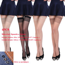 4PCS Lady Sexy Summer Breathable See Through Thigh High Stockings Socks Pantyhose