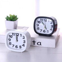 Table Clock Low Noise Multi-functional Round Small Bedside Analog Alarm Clock for Daily Use
