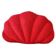 Shell Shaped Throw Pillows, Soft Home Decorative Pillow Plush Cushion for Bed Couch Living Sofa Room Decor Accent Throw Pillow-Bright red
