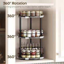 3-Tier Rotating Spice Rack Black SR23BK