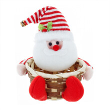 Elk Tabletop Candy Basket, Christmas Fabric Organizer & Key Holder Bowl – Compatible with Santa/Snowman Decor