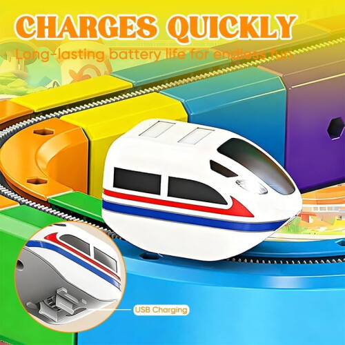 Saker Electric Train Set with USB Rechargeable Engine and 1