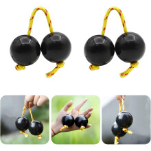 ABS Double‑Ball Rhythm Shakers – Handheld Percussion Instrument for Music Lovers, Party Entertainment, and Practice (Black, 2 Pairs)-dh