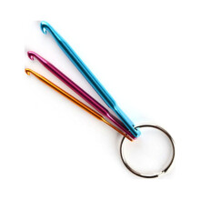 Mini-Häkelnadel-Schlüsselanhänger-Set aus Aluminium, 3-teilig