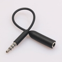 Naierhg Slim 3.5mm Audio Jack Male to Female Headphone Extender Cable for Phone Tablets,Black 10cm
