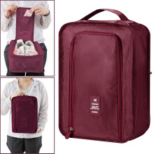 Foldable Nylon Travel Shoe Bags with Zipper, Waterproof & Breathable – Compatible with All Shoes