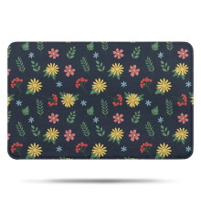 Tapete de banheiro floral antiderrapante em microfibra, 43 x 69 cm (17 x 27 polegadas)