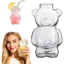Cană de sticlă cu pai și capac, 20 oz