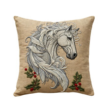 Kussenhoes met paardenhoofd, 45x45 cm, zacht polyester, 3D-print