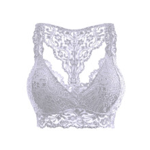 Γυναικείο σουτιέν bralette με δαντέλα και halter – Χωρίς ενίσχυση, χωρίς μπανέλες, με V