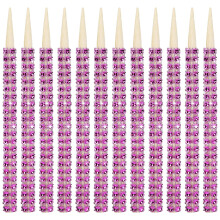 12 stuks roze suikerspiesjes van bamboe met een net eromheen