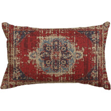 Capa de almofada boho vermelha 30x50cm