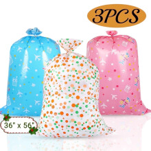 Sacolas de presente tamanho jumbo, 91 x 142 cm, pacote com 3 unidades, multicoloridas.