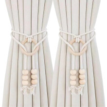 Fermacravatte per tende in perline di legno, 68 cm x 2