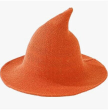 Foldable Witch Hat Halloween Costume Accessory Adjustable Breathable Cotton Cone Cap Pointed Wizard Hat for Adults Outdoor Themed Party Wear