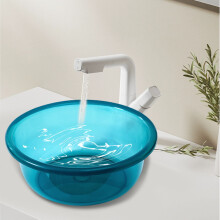 Extra-Large Thickened Wash Basin - Plastic Household, Multipurpose Tub, 32x25x12cm Blue/Coffee, for Laundry Foot Bath, Durable Utility Pail, Blue