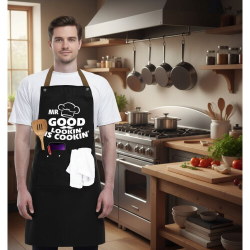 Funny Cooking Apron with Pockets for Adults