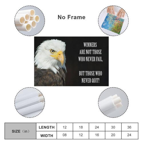 Affiche sur toile Aigle à message 20x30 pouces 1