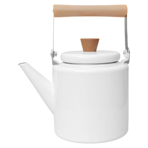 White Enamel Stovetop Kettle 2.8L