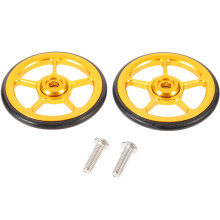 OUNONA 2 Pcs Reusable Folding Bike Wheel Sturdy Part Replaceable Easy Golden